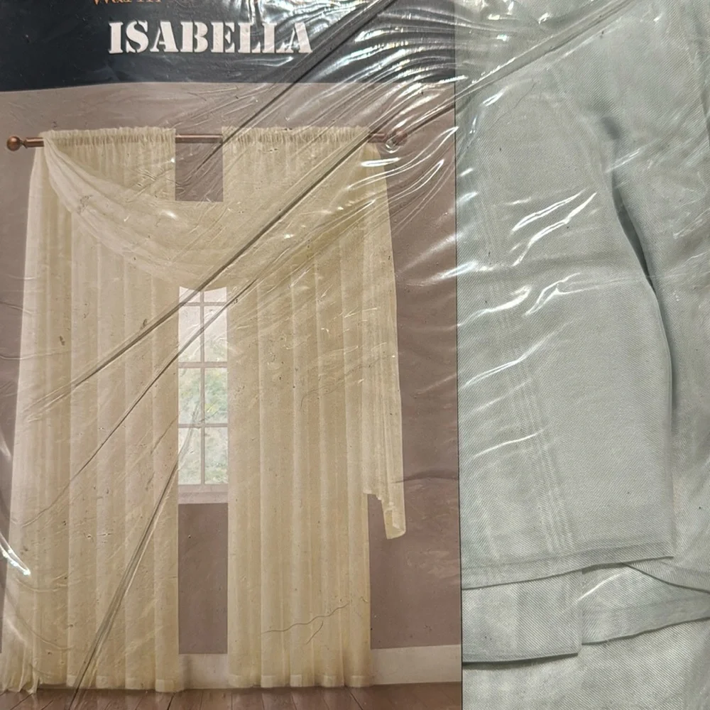 Isabella Silver sheer 2 window panels